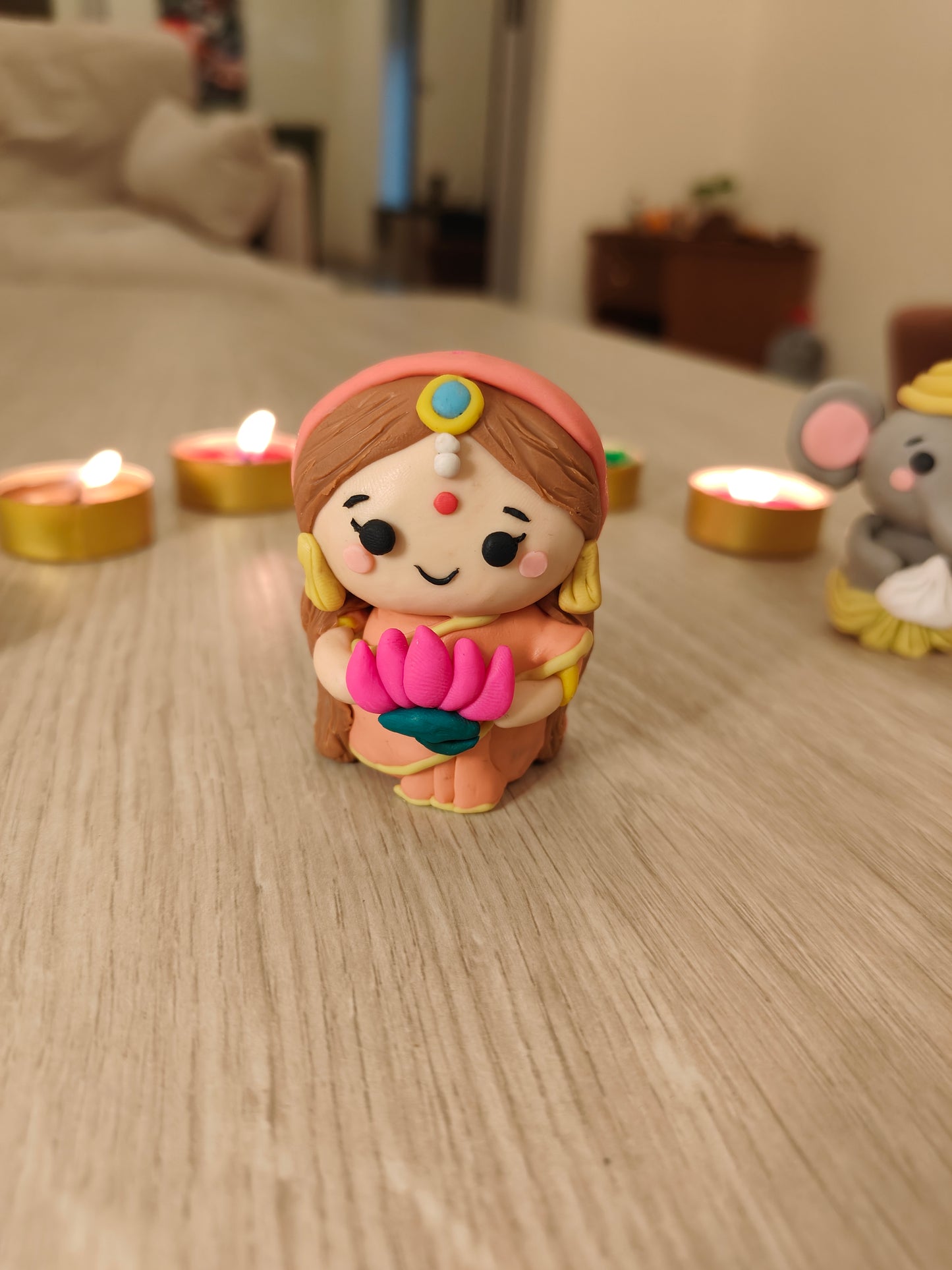 Mixed Colour Ganesh Laxmi Miniature figures, dolls, collectibles, idols, set/single
