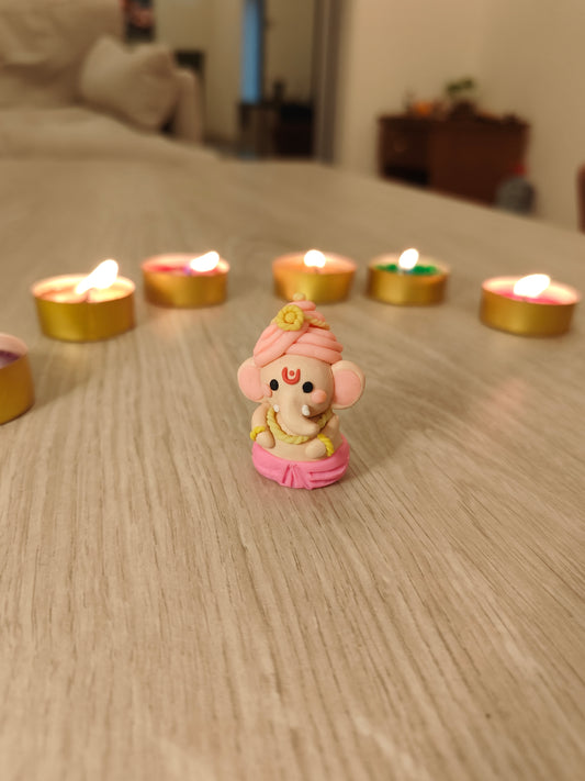 Pink Ganesh Laxmi Miniature figures, dolls, collectibles, idols, set / single