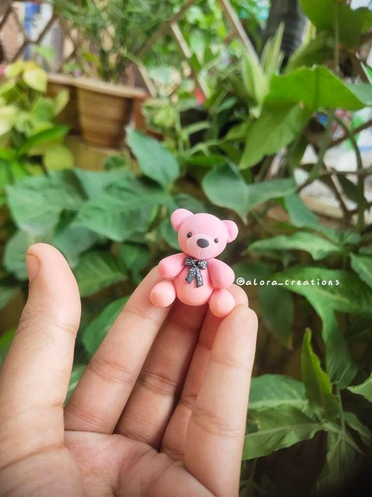 Miniature Teddy bear desk buddy, hyper-realistic collectible