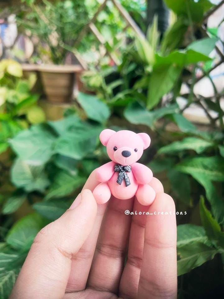 Miniature Teddy bear desk buddy, hyper-realistic collectible