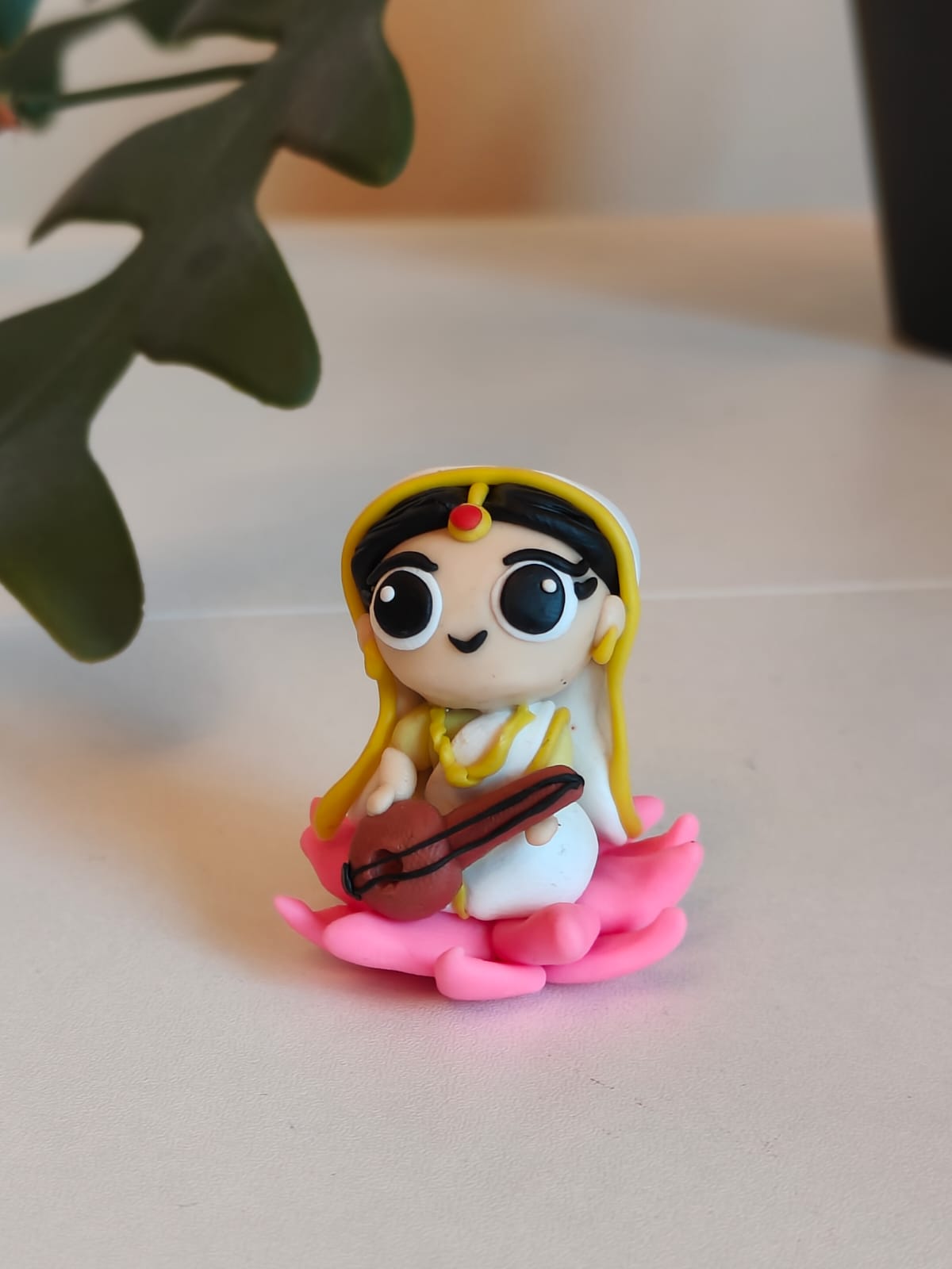 Saraswati Figure Figurine Idol on Lotus