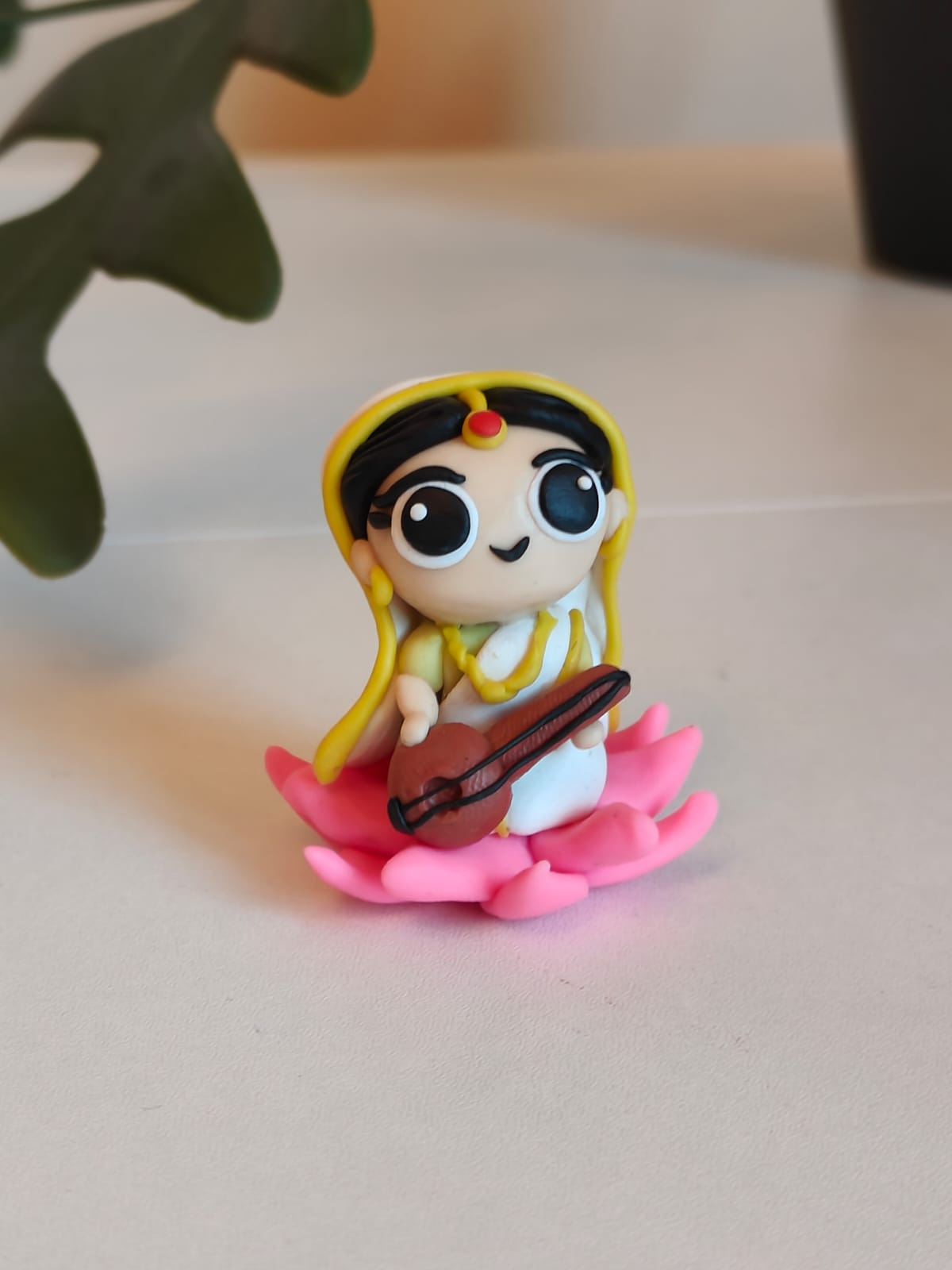 Saraswati Figure Figurine Idol on Lotus