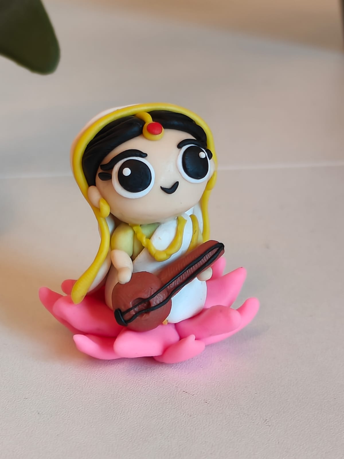 Saraswati Figure Figurine Idol on Lotus