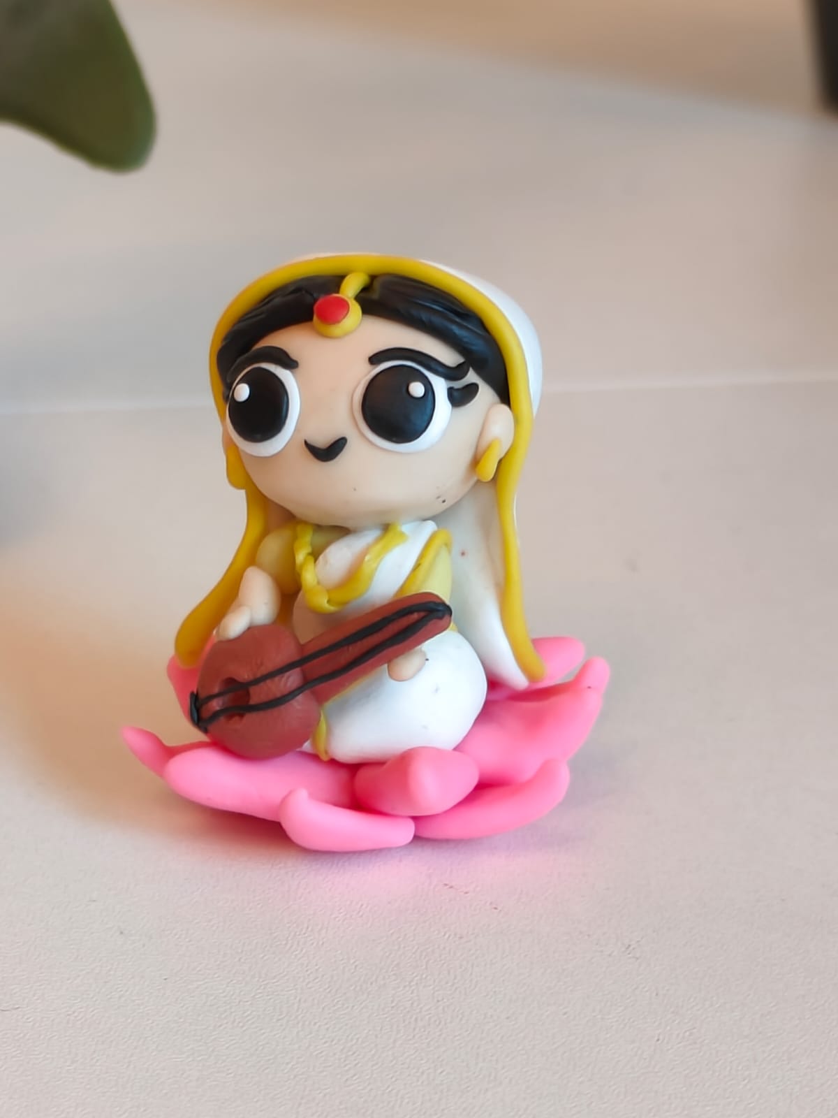 Saraswati Figure Figurine Idol on Lotus