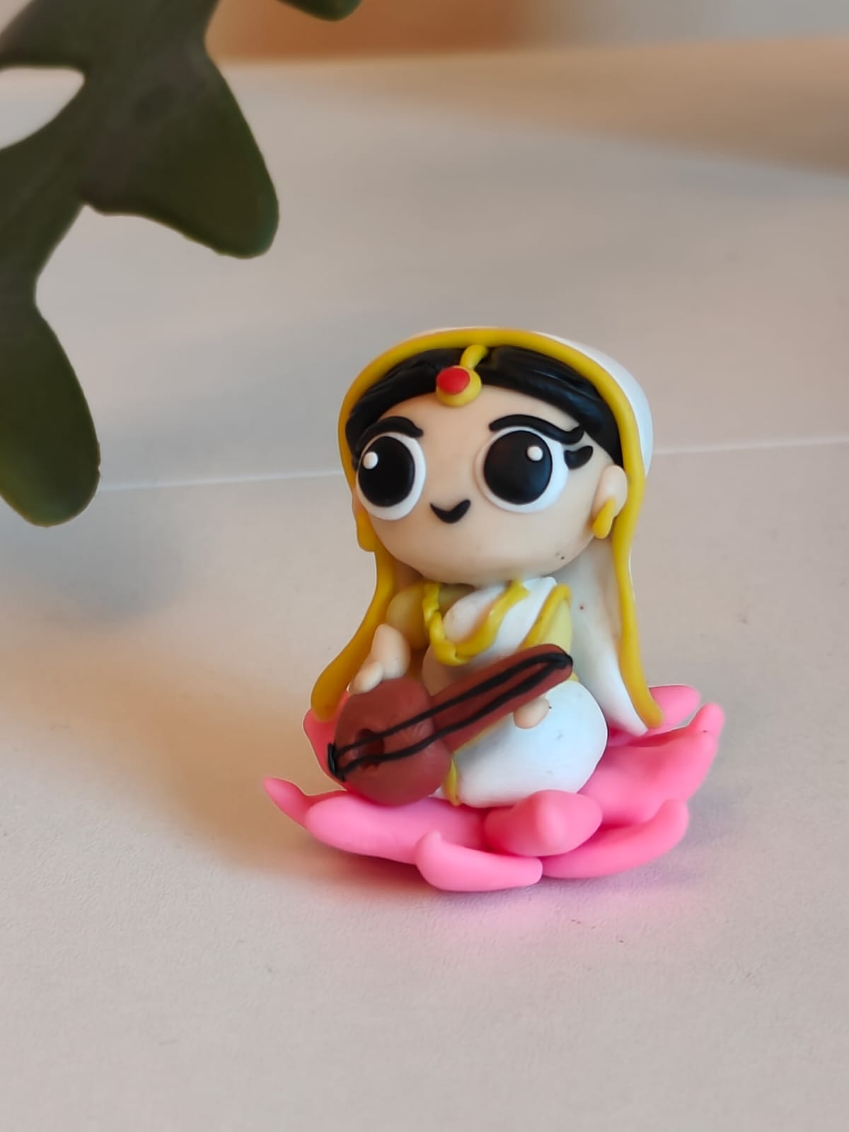 Saraswati Figure Figurine Idol on Lotus