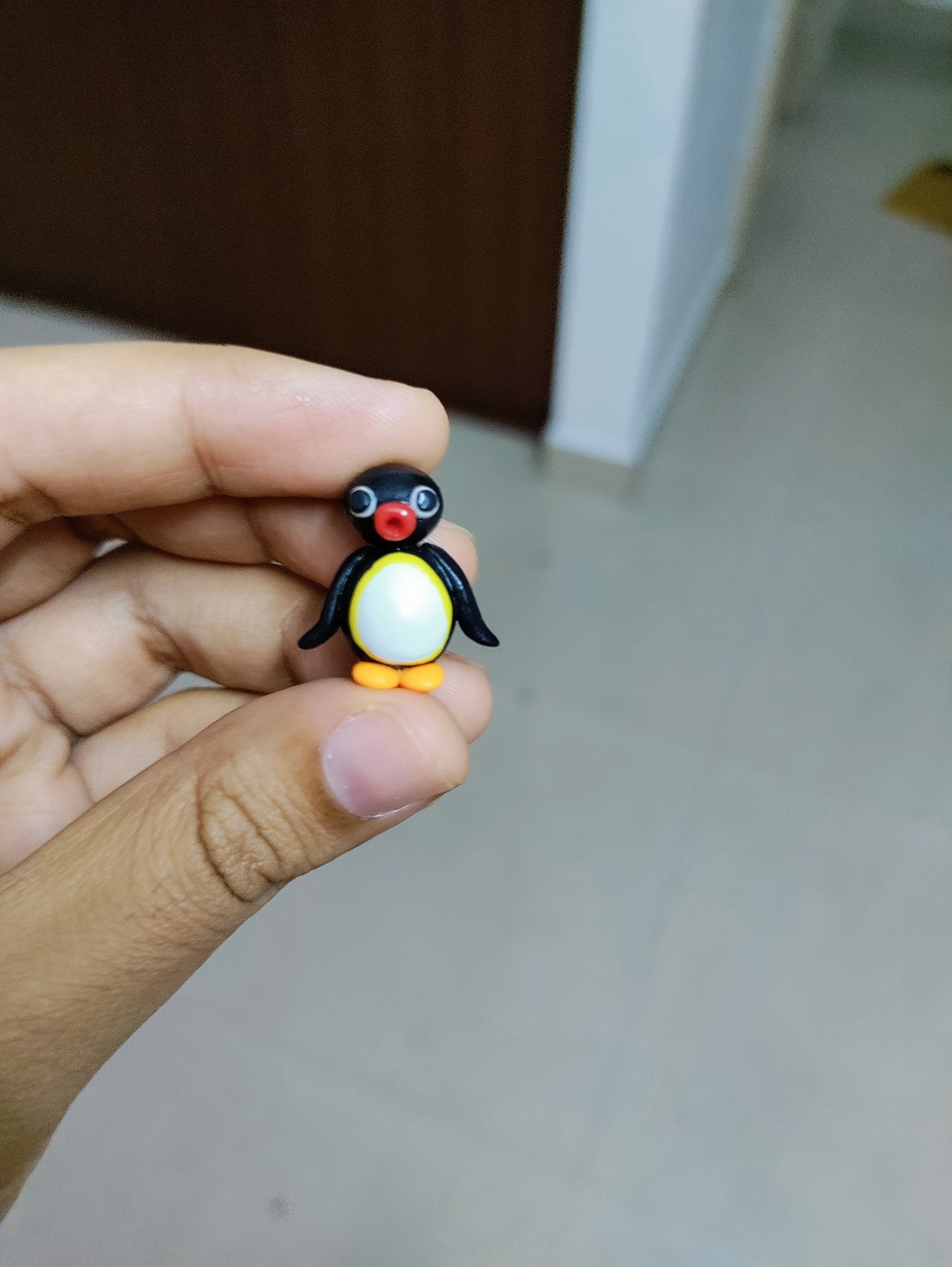 Micro miniature Pingu doll toy figure nooting beak