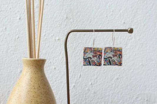 Psychedelic girl earrings danglers