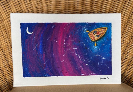 SAIL painting on canvas boat river abstract art