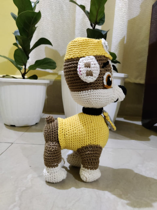 Rubble plushy Paw Patrol handmade doll dog puppy soft toy