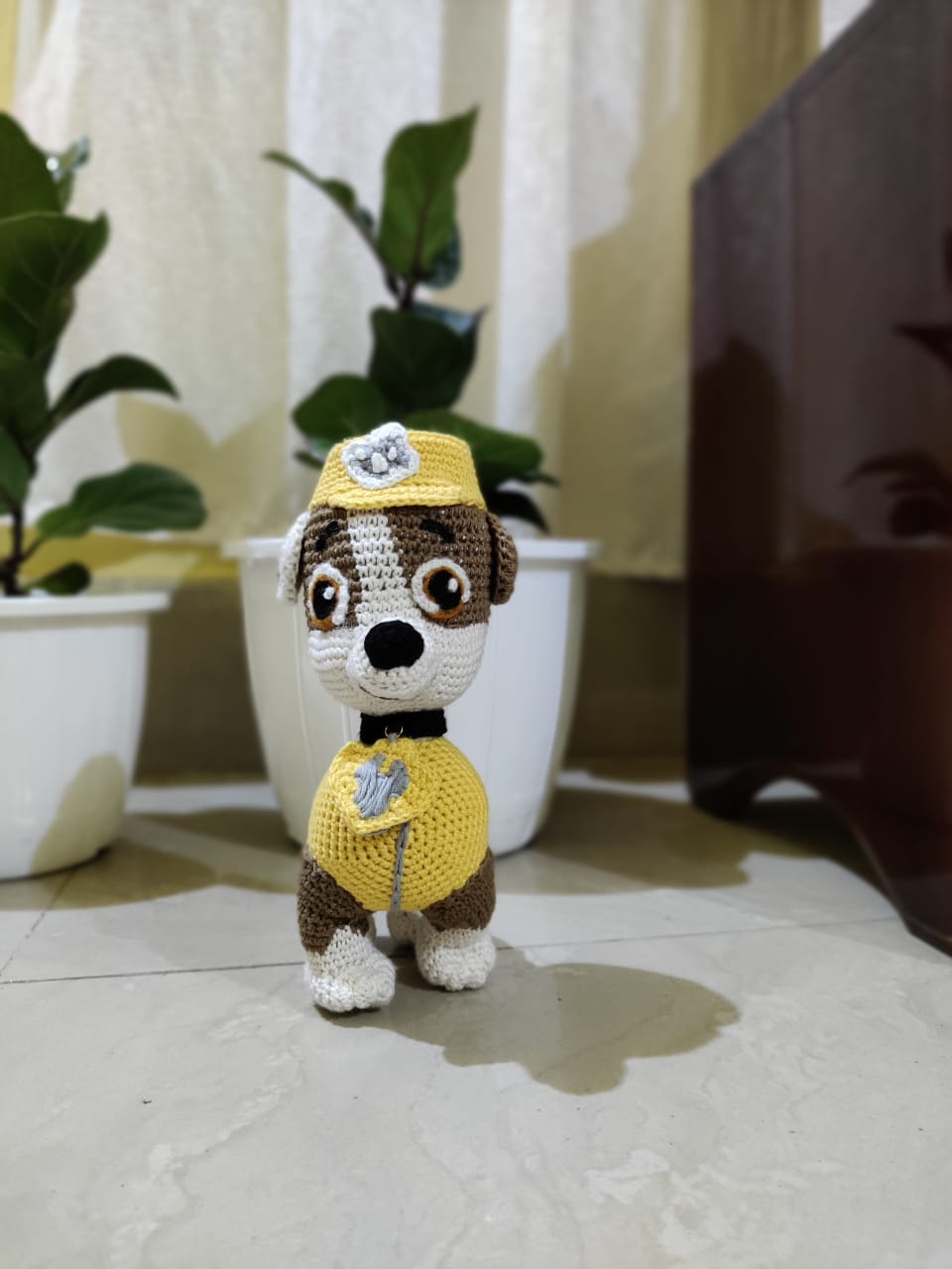 Rubble plushy Paw Patrol handmade doll dog puppy soft toy