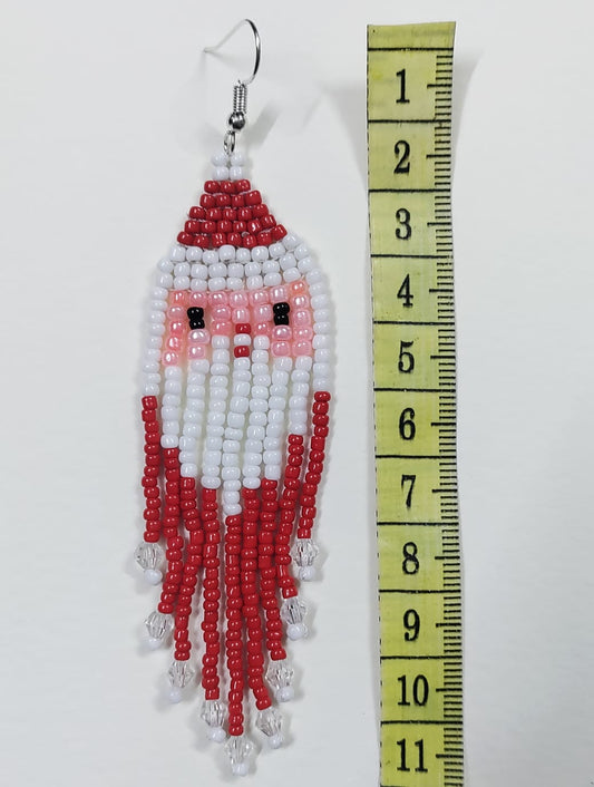 Santa Claus seed bead earrings danglers