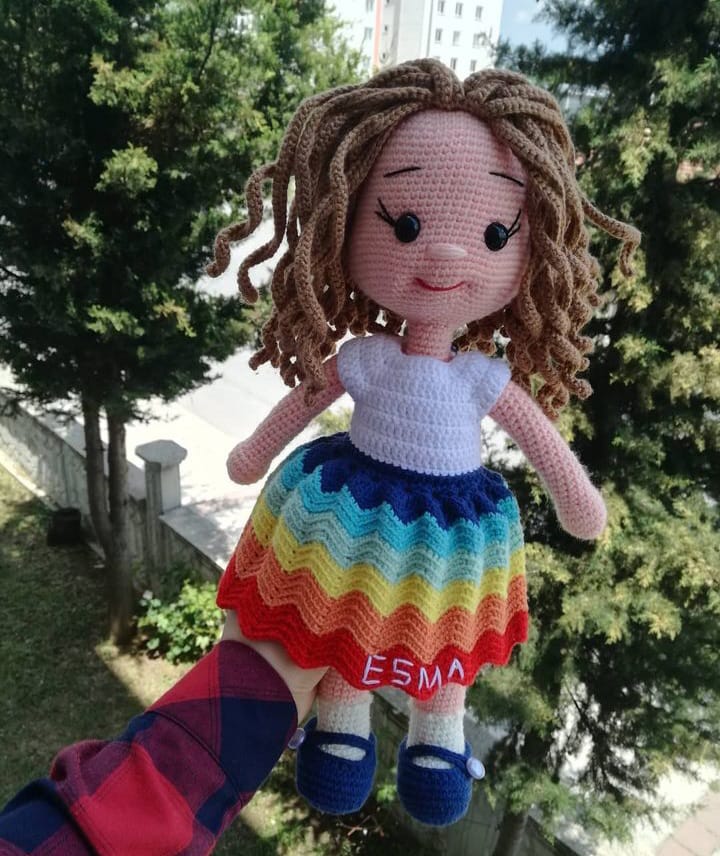 Doll soft toy, plushy with customised name