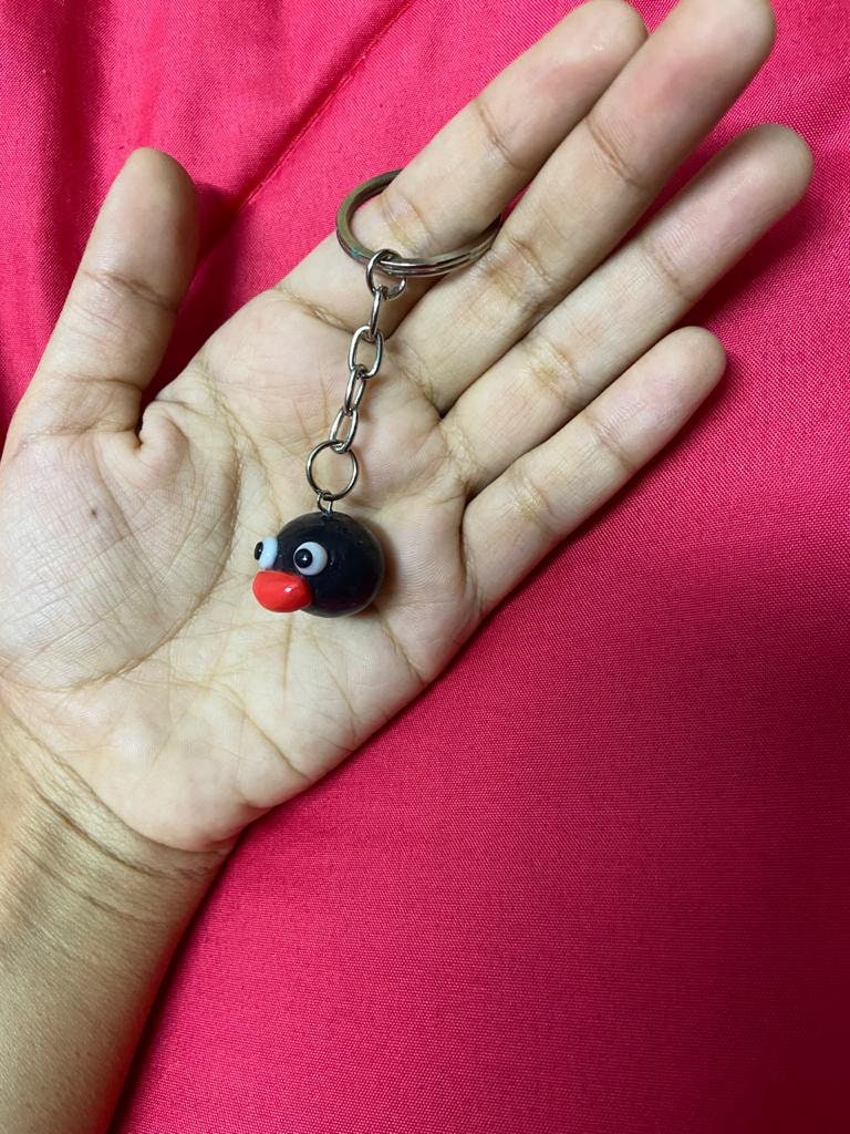 Pingu/ Pingu head/ Miniature Pingu/ Penguin keychain