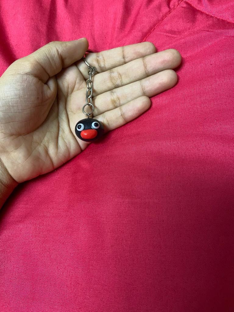 Pingu/ Pingu head/ Miniature Pingu/ Penguin keychain