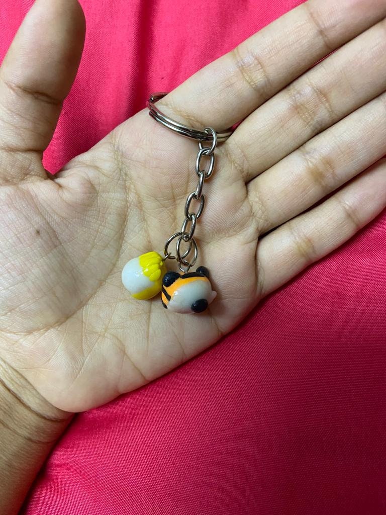 Calvin and Hobbes charm/ keychain/ keyring/ collectable