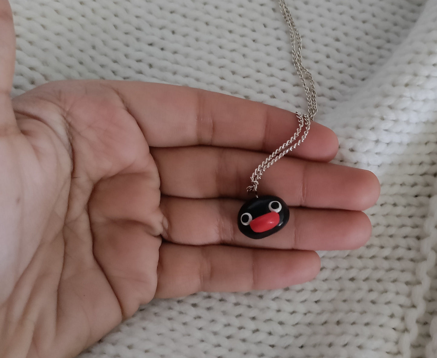 Pingu Fridge Magnet, necklace, pendant, Pingu head, penguin, handmade