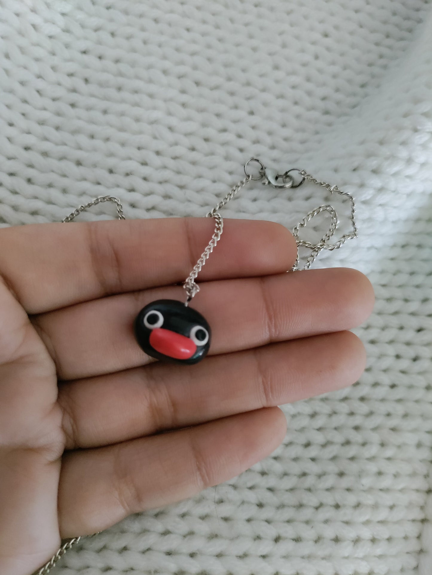 Pingu Fridge Magnet, necklace, pendant, Pingu head, penguin, handmade