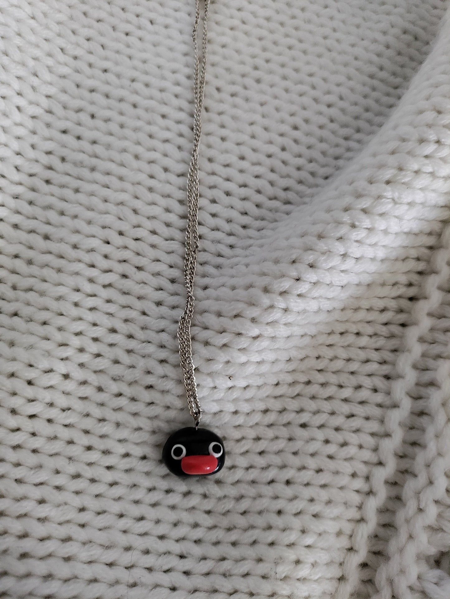 Pingu Fridge Magnet, necklace, pendant, Pingu head, penguin, handmade