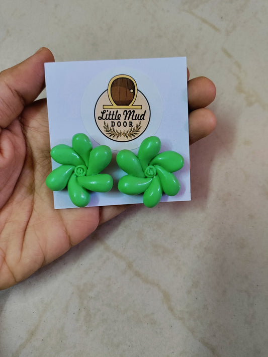 Ariana Grande inspired flower earrings, studs, green floral earrings, positions earrings