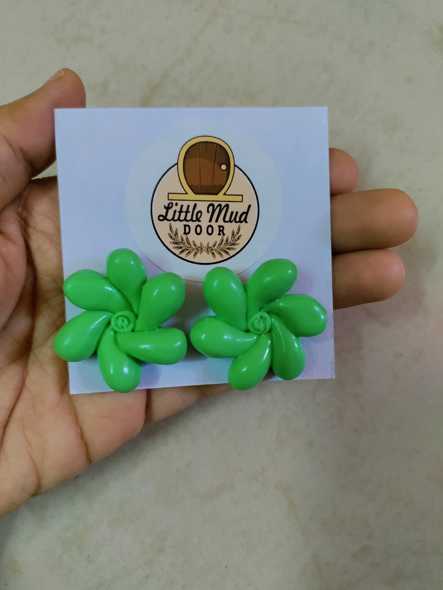 Ariana Grande inspired flower earrings, studs, green floral earrings, positions earrings