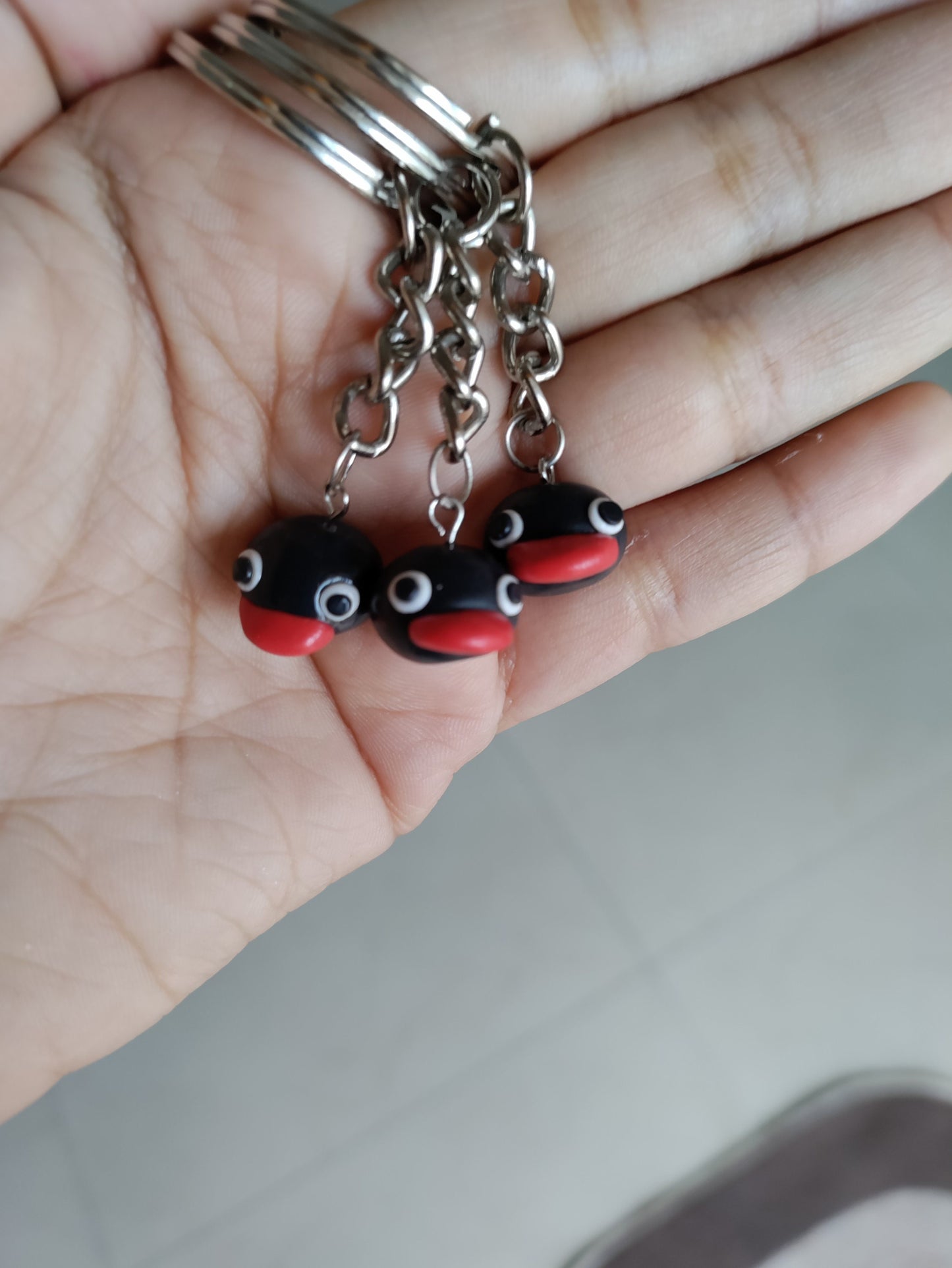 Pingu head broach, earrings, keychain broach, pins, clips, studs, 90s kids