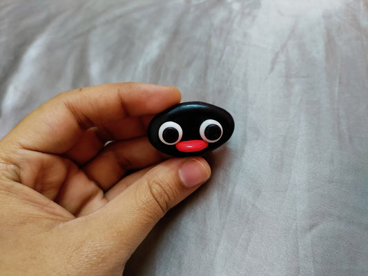 Pingu head broach, earrings, keychain broach, pins, clips, studs, 90s kids