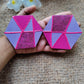 Statement earrings huge studs light weight trippy