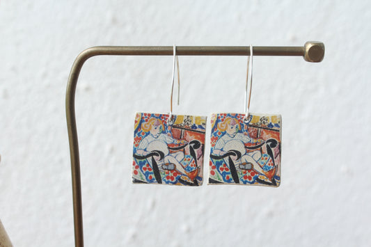 Psychedelic girl earrings danglers