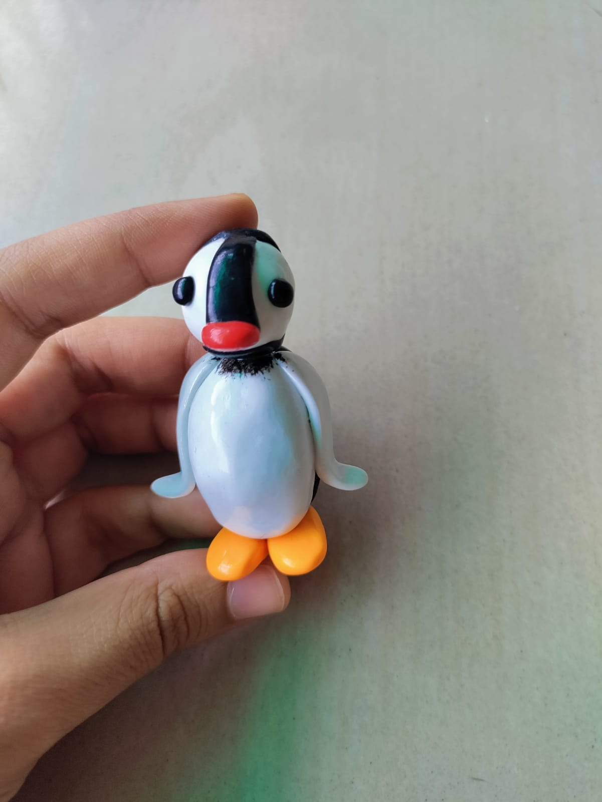 Pinga doll toy figure, Pingu's sister, white penguin