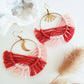 Macrame hoops, earrings, multicolour