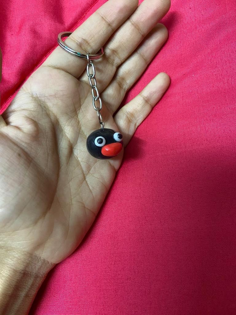 Pingu/ Pingu head/ Miniature Pingu/ Penguin keychain