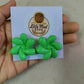 Ariana Grande inspired flower earrings, studs, green floral earrings, positions earrings