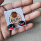 Pingu head broach, earrings, keychain broach, pins, clips, studs, 90s kids